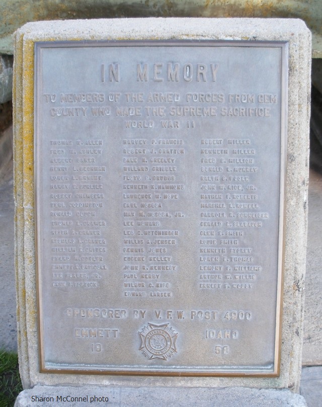 WWII plaque